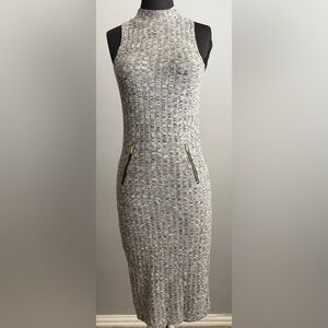 Feathers Gray Midi Dress